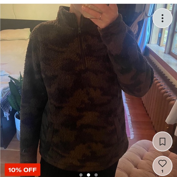 Fleece Camo Half Zip Sweatshirt - M - Picture 2 of 3